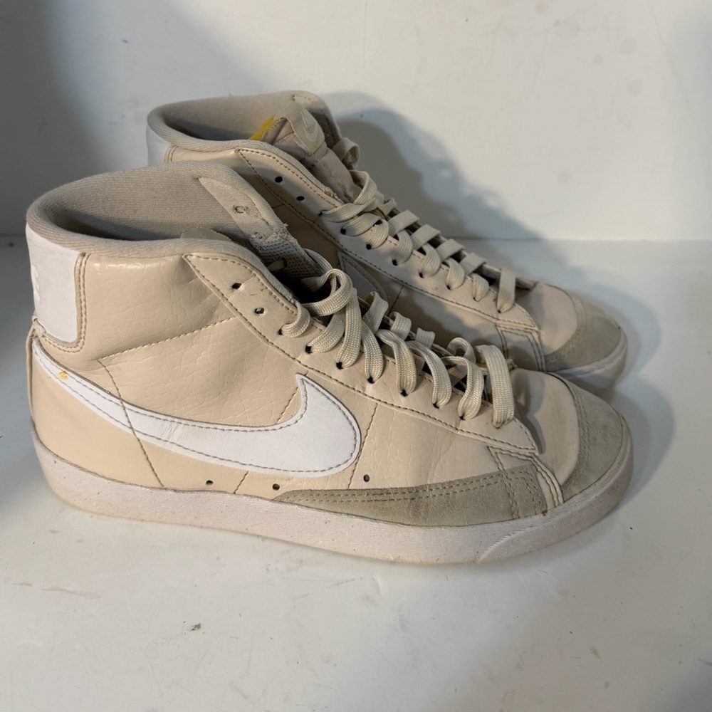 Nike Blazer Mid 77 Nature Light Orewood Cream and White High-Top Sneakers